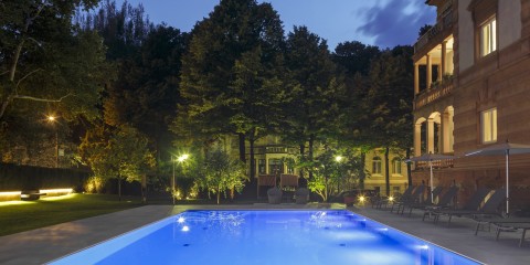 Windsor Hotel piscina pool notte night nacht